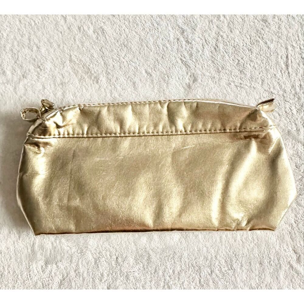 White gold Clarins cosmetic zip up bag - Picture 2 of 8